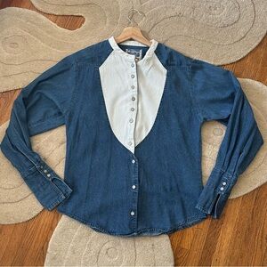 Wrangler Blue and White Denim Shirt